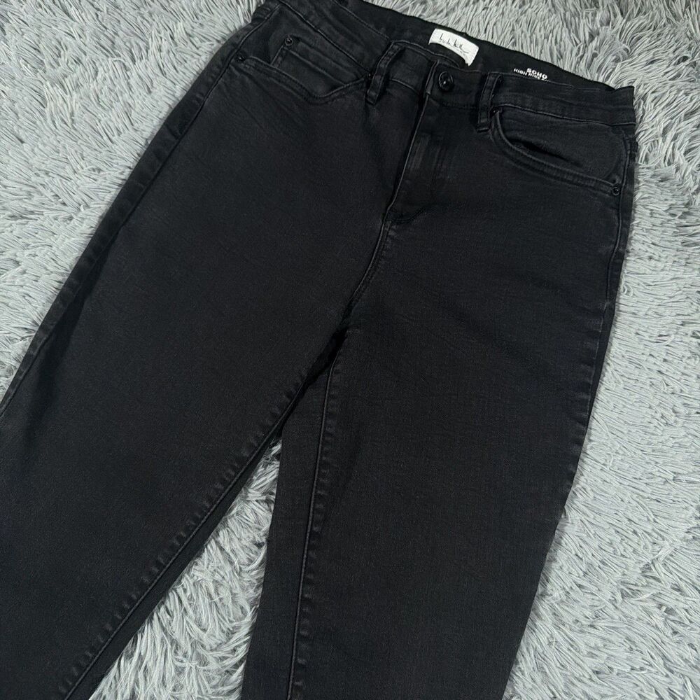 Nicole Miller Jeans 8 (Fits 26x27) Black Soho High Rise Skinny Faded Womens